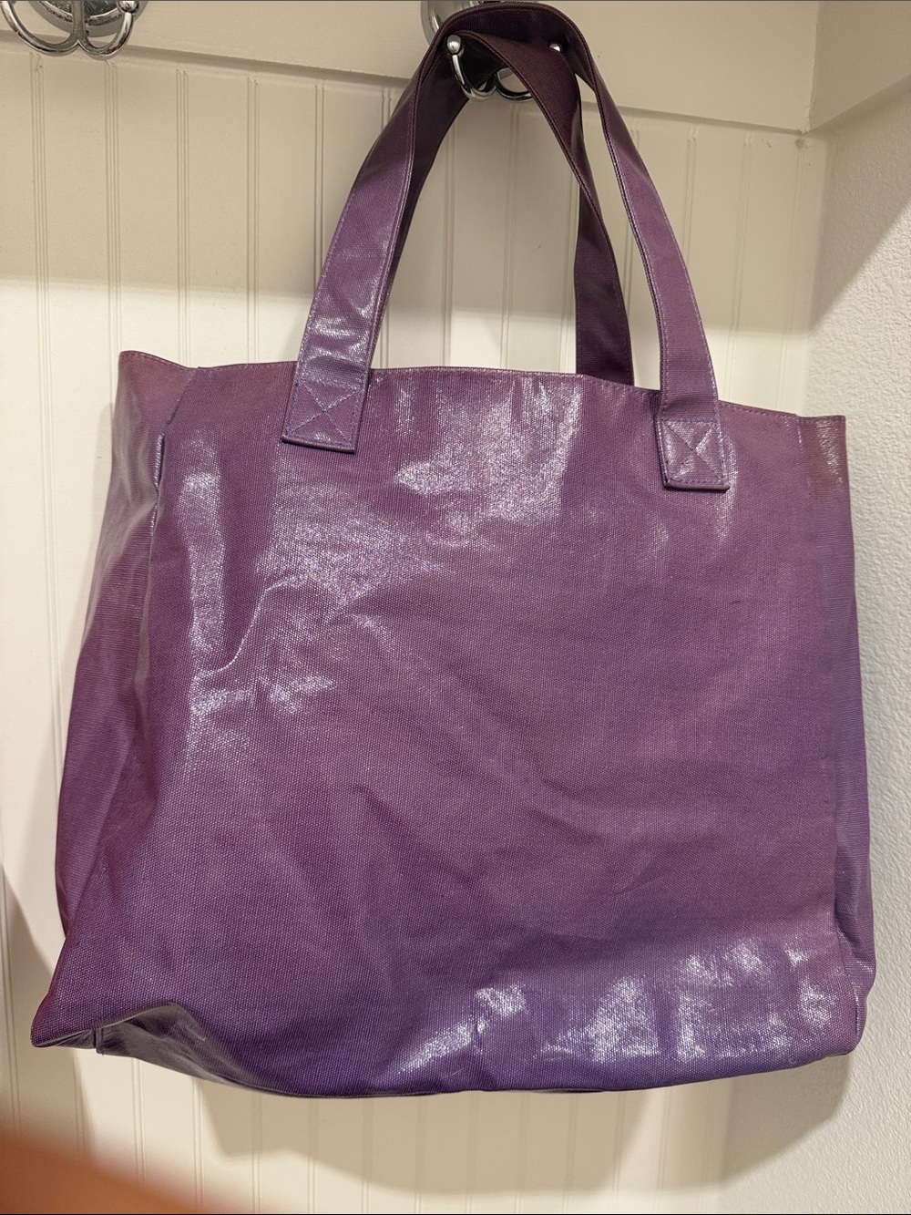 Marc Jacobs Purple Tote with Pink Logo - Picture 4 of 5